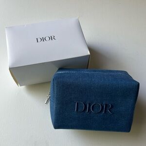 Dior Beauty Blue Cosmetic Pouch Makeup Bag Toiletry Case